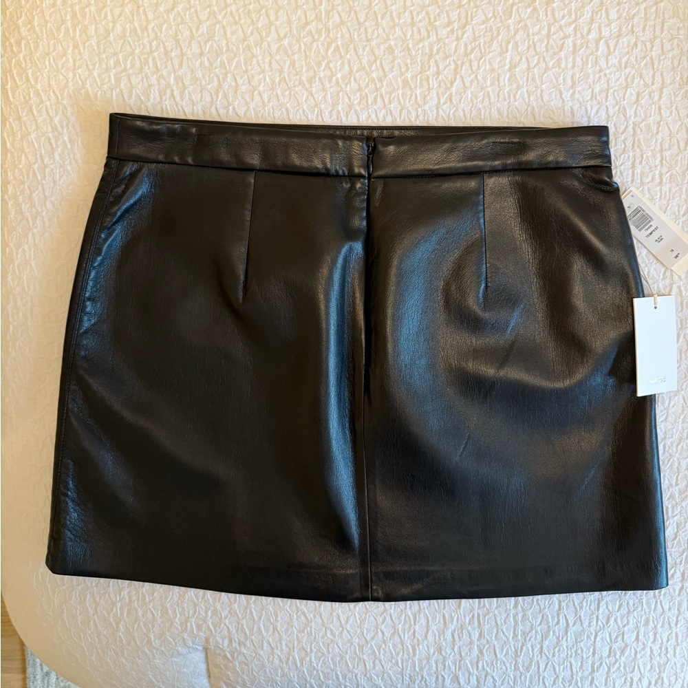 Wilfred Tempest Faux Leather Mini Skirt – Black – Size 16 (NWT) - Picture 6 of 11